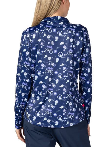 Terry Venture Long Sleeve Bike Top in color || Bunny Hop Blue