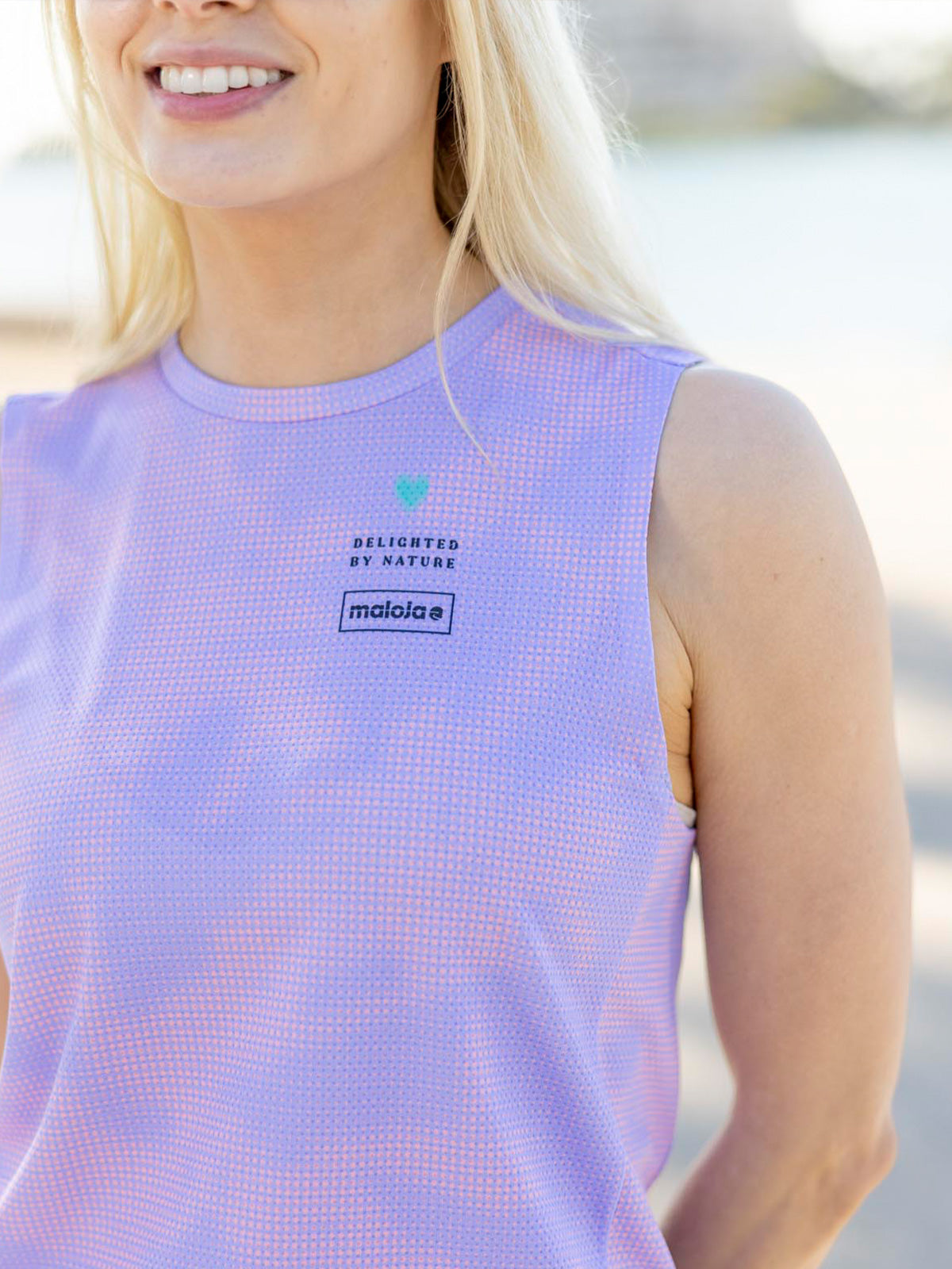 Maloja Wallberg Multi-Sport Tank in color || Summer Sky Iris Grid