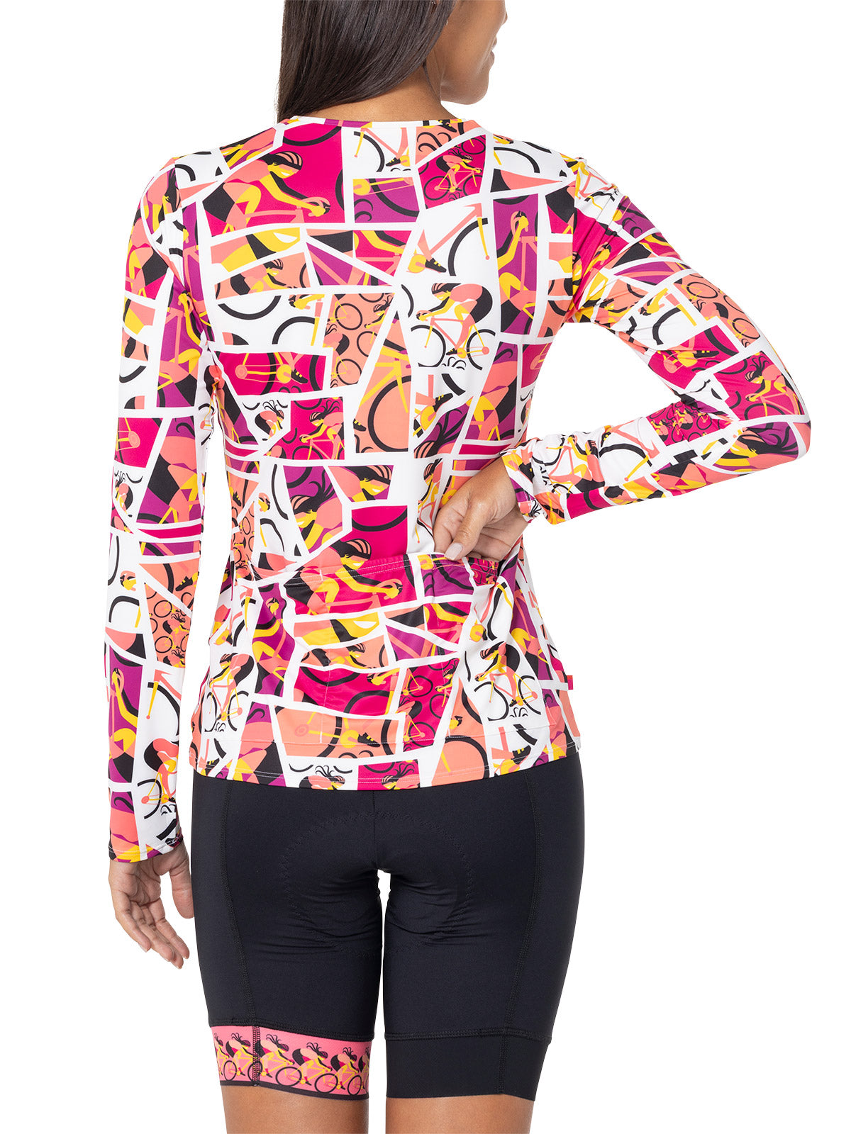 Terry Soleil Long Sleeve Bike Top in color || T-Girl Coral