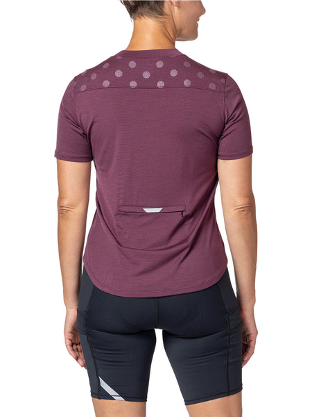 Terry Merino Short Sleeve Bike Jersey in color || Wine Dots