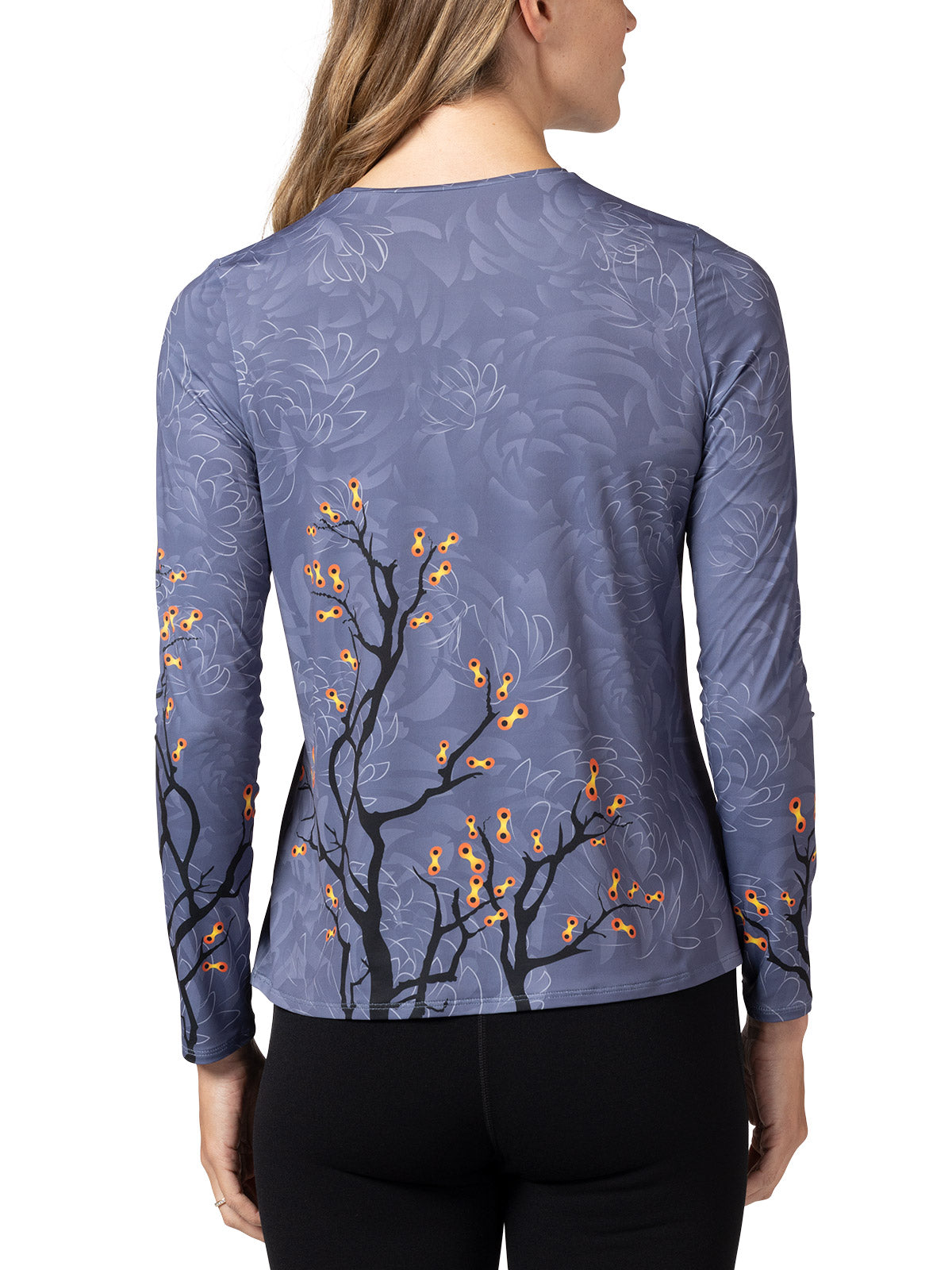 Terry Soleil Free Flow Long Sleeve Top in color || Chain Blossom Dark