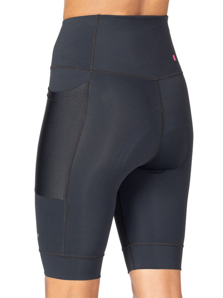 Terry Hi Rise Holster Bike Short in color || Black