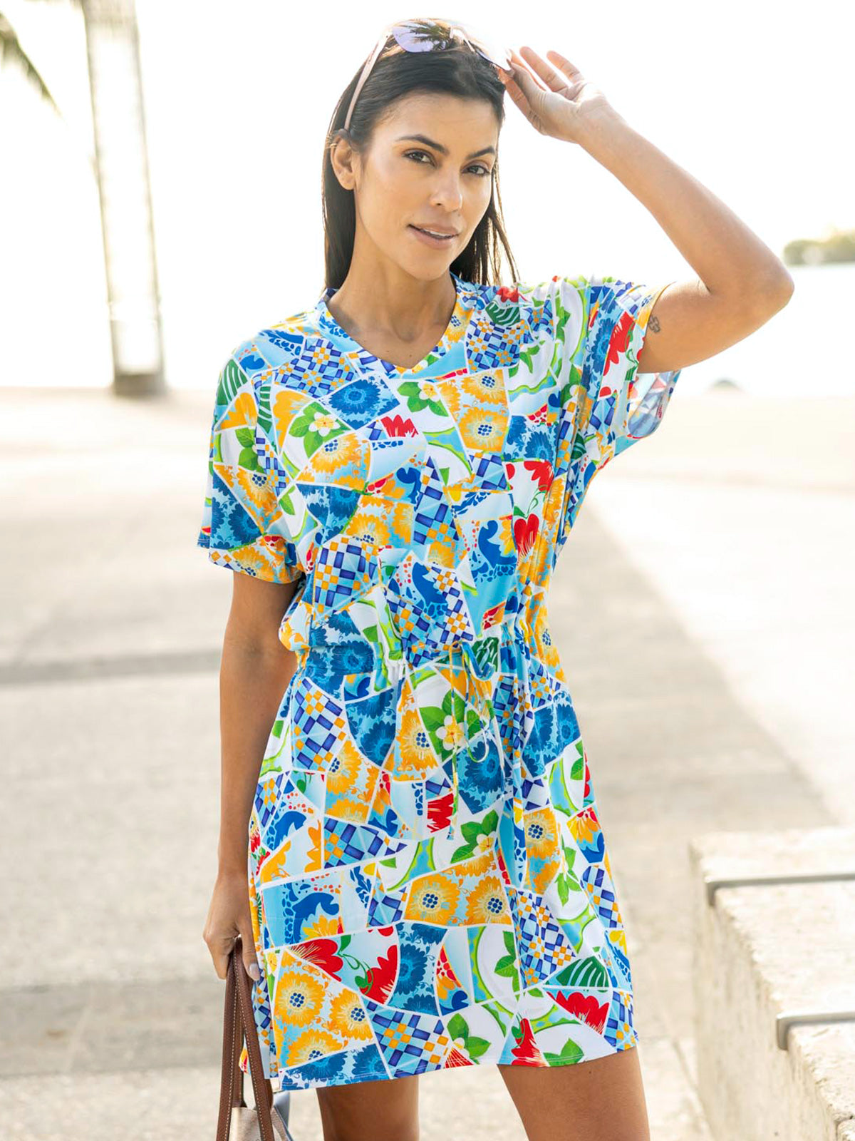 Terry Soleil Sun Dress in color || Multi Mosaic