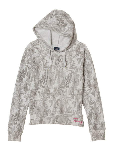 Terry Hibiscus Hoodie in color || Dove