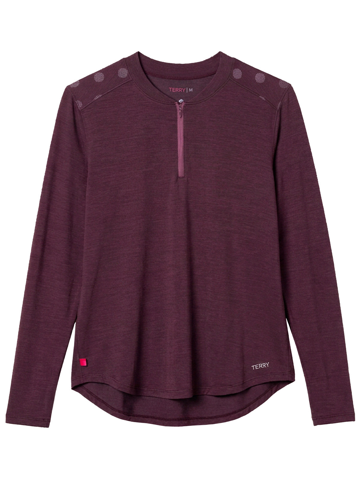 Terry Merino Long Sleeve Bike Jersey in color || Wine Dots