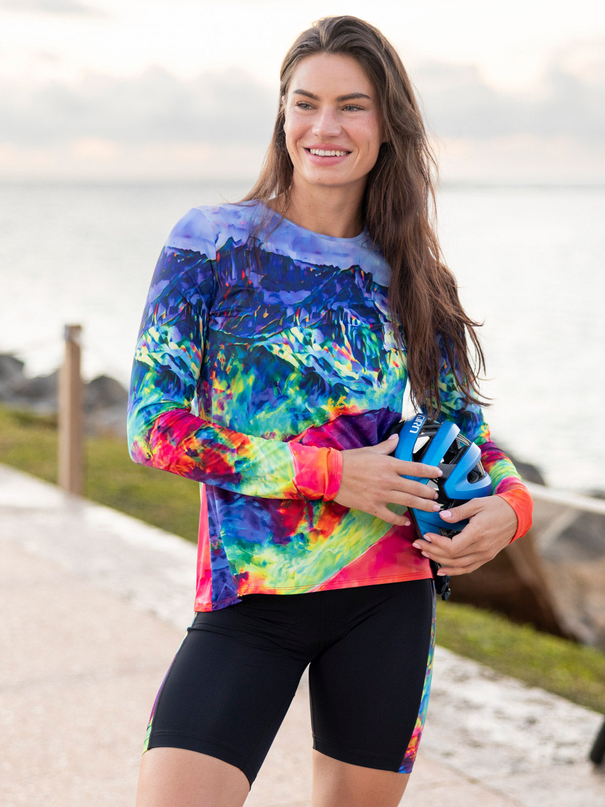Terry Soleil Flow Long Sleeve Bike Top in color || Prismatic Peaks