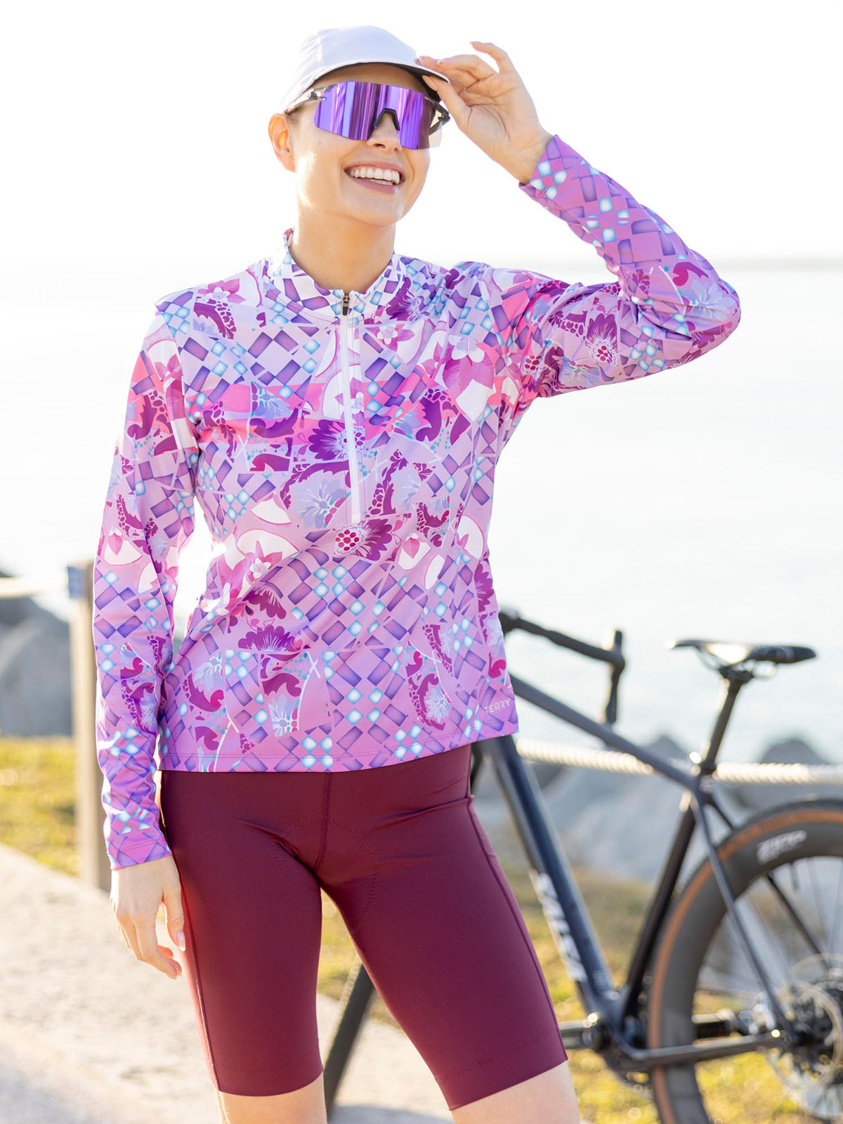 Terry Sunblocker Bike Jersey Plus in color || Lavender Mosaic