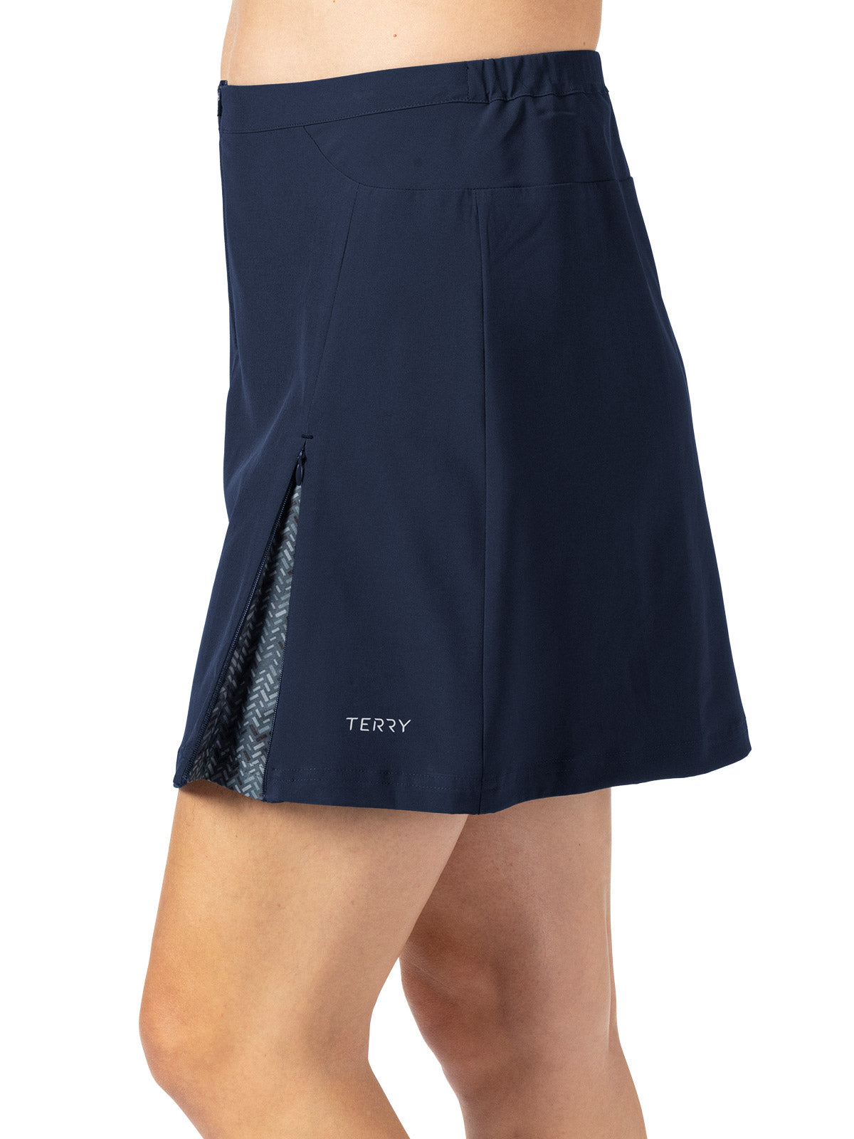 Terry Zipper Bike Skirt in color || Black Iris