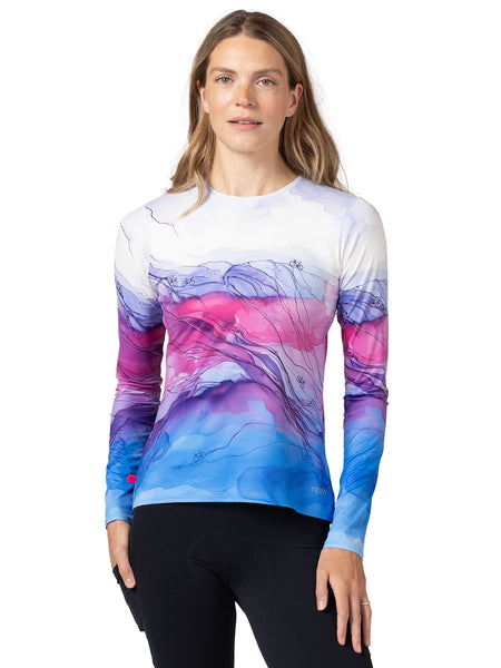 Terry Soleil Long Sleeve Bike Top in color || Aquarelle
