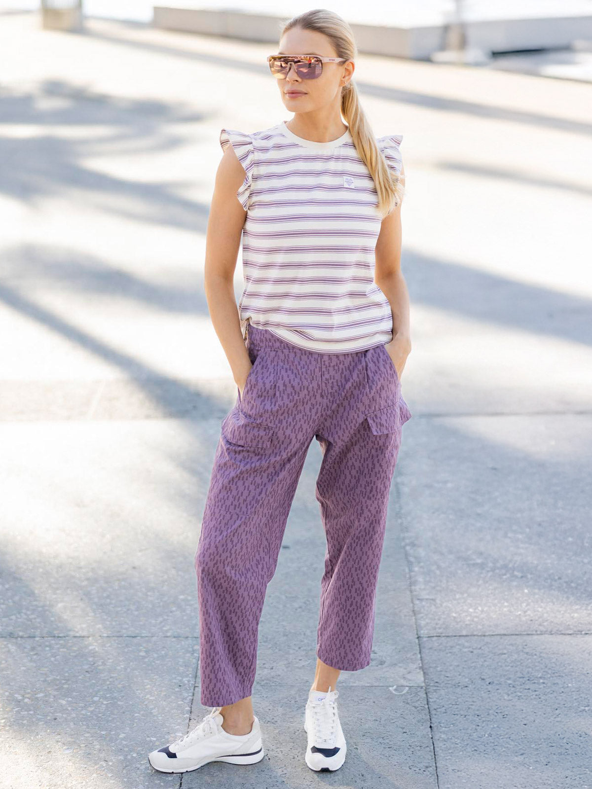 Maloja Malaspina Tank in color || Stormy Lilac Stripe