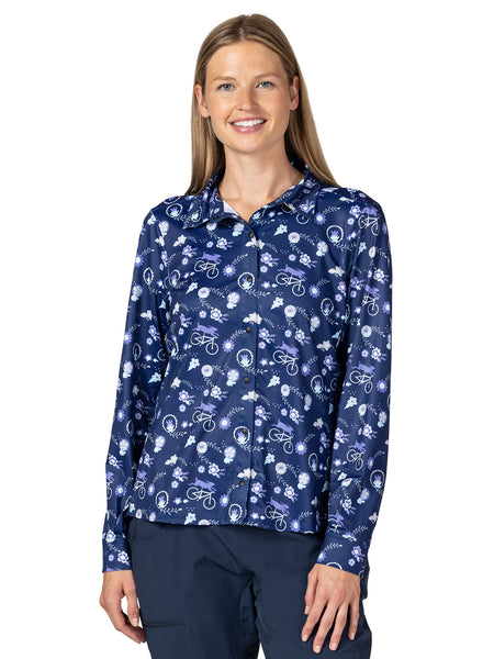 Terry Venture Long Sleeve Bike Top in color || Bunny Hop Blue