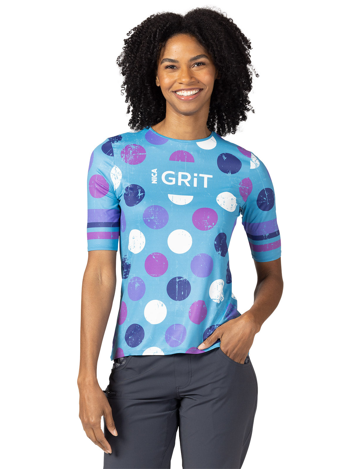 Terry Soleil Short Sleeve Bike Top in color || Polka Rocks