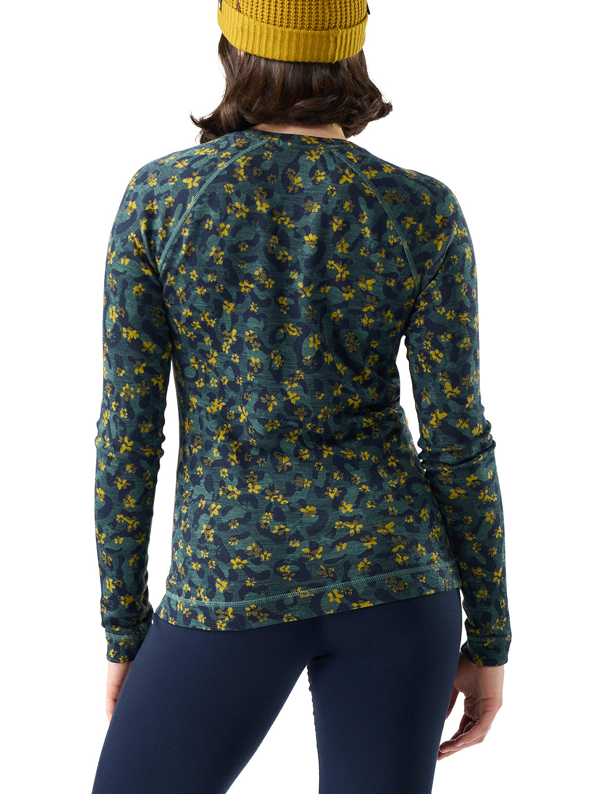 Smartwool Classic Thermal Crew Baselayer in color || Dark Teal Wild Blossom